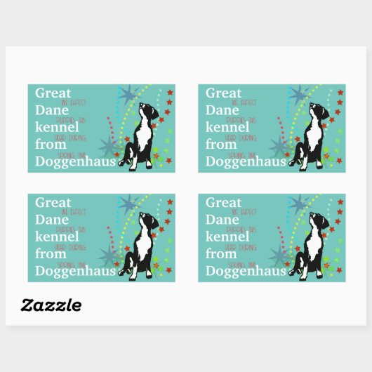 Grote Deense puppies te koop Rechthoekige Sticker (Vel)