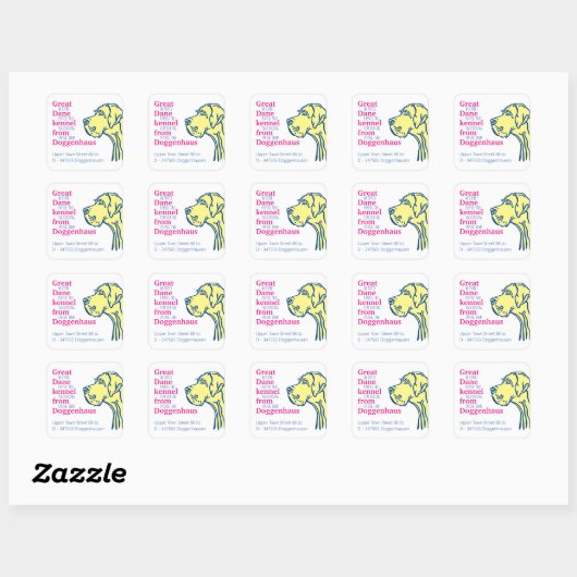 Grote Deense puppies te koop Vierkante Sticker (Vel)