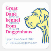 Grote Deense puppies te koop Vierkante Sticker (Voorkant)