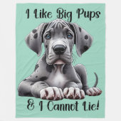 Grote Deense Puppy Fleece Deken (Voorkant)