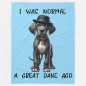 Grote Deense Puppy Grappig Fleece Deken (Voorkant)