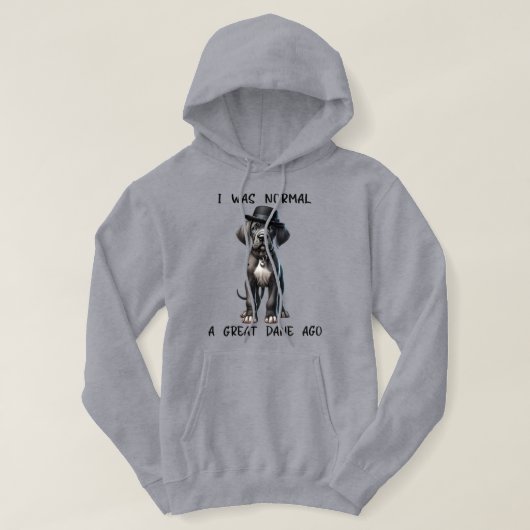 Grote Deense Puppy Grappig Hoodie (Design voorkant)