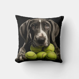 🐕Grote Deense puppy met🎾 tennisballen Kussen