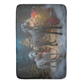 Grote Deense sneeuwslee Kerstdecoratie Badmat (Voorkant Verticaal)