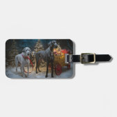 Grote Deense sneeuwslee Kerstdecoratie Bagagelabel (Voorkant horizontaal)