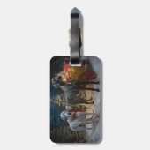 Grote Deense sneeuwslee Kerstdecoratie Bagagelabel (Achterkant verticaal)