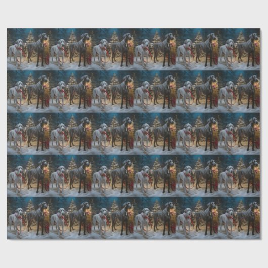 Grote Deense sneeuwslee Kerstdecoratie Cadeaupapier (Vlak)