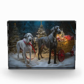 Grote Deense sneeuwslee Kerstdecoratie Fotoblokken (Voorkant)