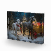 Grote Deense sneeuwslee Kerstdecoratie Fotoblokken (Rechts)