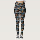 Grote Deense sneeuwslee Kerstdecoratie Leggings (Voorkant)