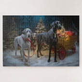 Grote Deense sneeuwslee Kerstdecoratie Legpuzzel (Horizontaal)