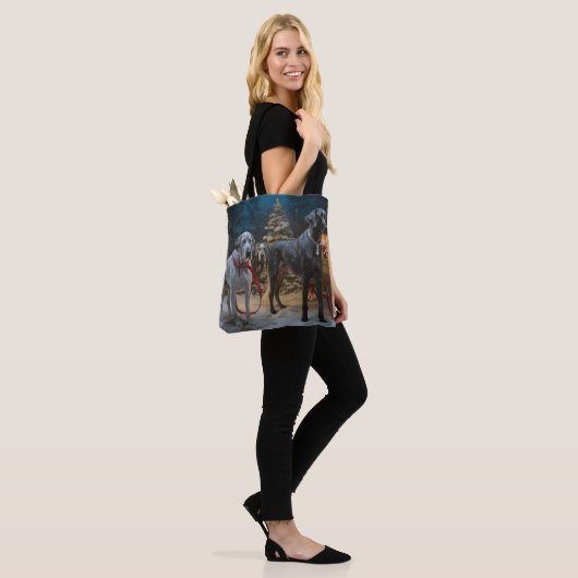 Grote Deense sneeuwslee Kerstdecoratie Tote Bag (Op model)