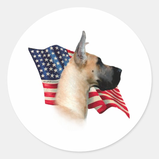 Grote Deense vlag Ronde Sticker (Voorkant)