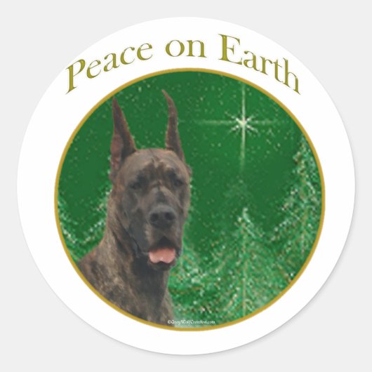 Grote Deense vrede Ronde Sticker (Voorkant)