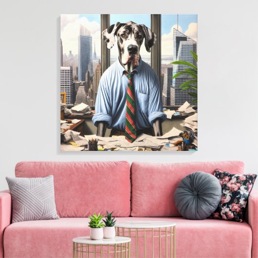 Grote Deense zakenman in Kantoor Canvas Afdruk (Insitu (Woonkamer))