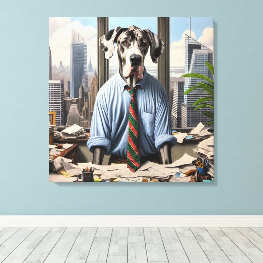 Grote Deense zakenman in Kantoor Canvas Afdruk (Insitu (Houten vloer))