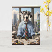 Grote Deense zakenman voor Boss's Day Kaart (Gele Bloem)