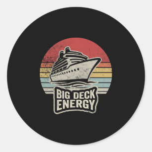 Grote dek energie cruiseschip plezier 1 ronde sticker