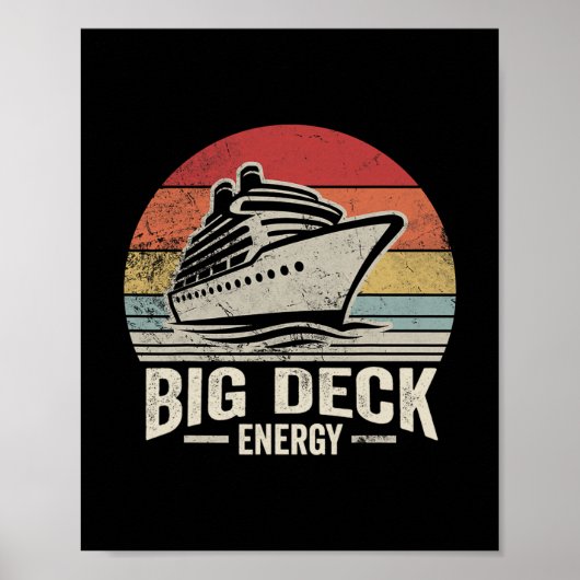 Grote dek energie Retro cruiseschip sfeer Poster (Voorkant)