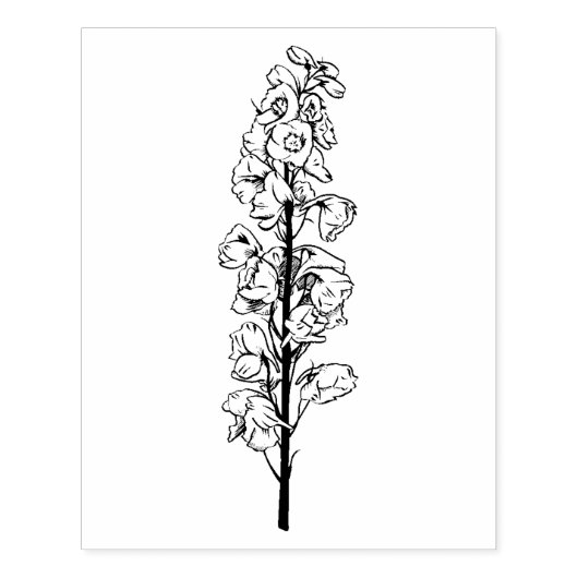 Grote delfinium Larkspur Tall Long Floral Rubberstempel (Afrduk)