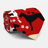 Grote Denen Harlequin, Fawn, zwarte Grote Denen Stropdas (Opgerold)