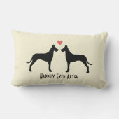 Grote Denen Huwelijkshonden | Happy Couple Custom Kussen (Achterkant)