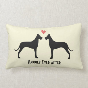 Grote Denen Huwelijkshonden   Happy Couple Custom Kussen
