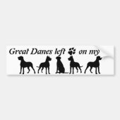 Grote Denen Links Paw Prints Mijn Hart Fun Dog Quo Bumpersticker (Voorkant)