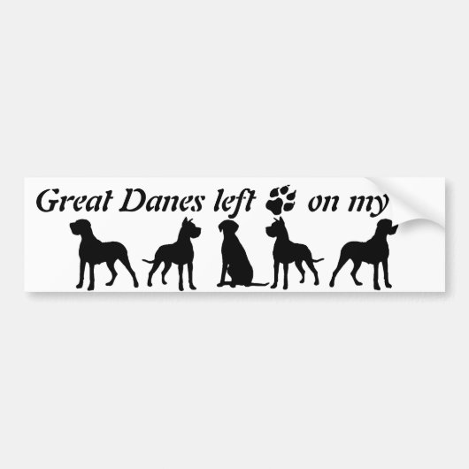Grote Denen Links Paw Prints Mijn Hart Fun Dog Quo Bumpersticker (Voorkant)
