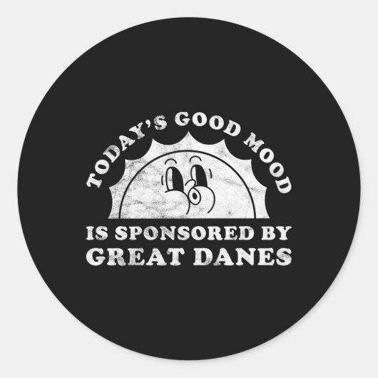 Grote Denen of Grote Deen Ronde Sticker (Voorkant)