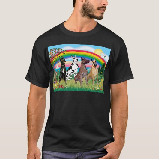 Grote Denen (vier) - Rainbow Bright T-shirt (Voorkant)