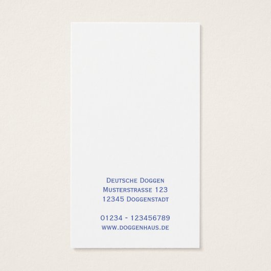 Grote Denen Visitekaartje (Achterkant)