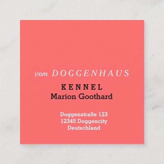 Grote Denen Visitekaartjes (Achterkant)