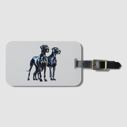 Grote Denen Waterverf Bagagelabel (Voorkant (horizontaal))