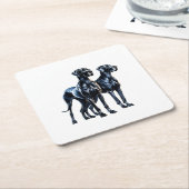 Grote Denen Waterverf Kartonnen Onderzetters (Schuin)