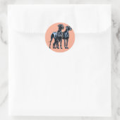 Grote Denen Waterverf Ronde Sticker (Tas)