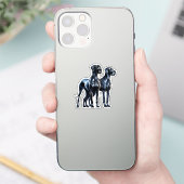 Grote Denen Waterverf Sticker (Telefoon)