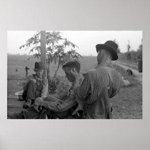 Grote Depressie Barbershop 1930 Poster