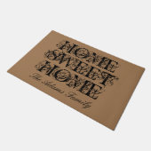 Grote deurmat met aangepaste naam Home Sweet Home (Schuin)