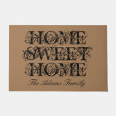 Grote deurmat met aangepaste naam Home Sweet Home (Voorkant)