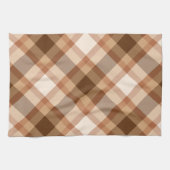 Grote diagonale plaagbruin, beige, koper en tan theedoek (Horizontaal)