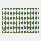 Grote diamanten wit en groen, eenvoudig stijlvol theedoek (Horizontaal)