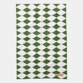 Grote diamanten wit en groen, eenvoudig stijlvol theedoek (Verticaal)