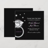 Grote diamantring bespaart de datum save the date (Voorkant / Achterkant)
