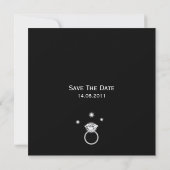 Grote diamantring bespaart de datum save the date (Achterkant)