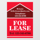GROTE DICKE TE HUUR BORD Real Estate Raamsticker (Vel)