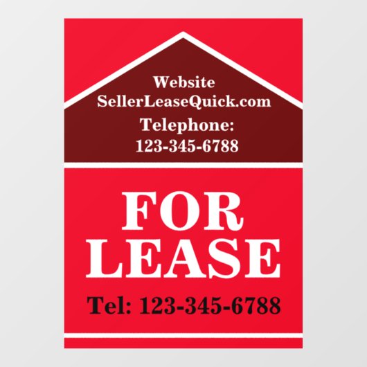GROTE DICKE TE HUUR BORD Real Estate Raamsticker (Vel)