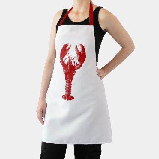 Grote diepe rode kreeft op wit schort (Insitu)