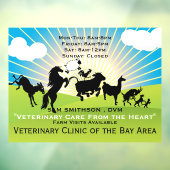 Grote diergeneeskundige bedrijfsuren voor dieren raamsticker (Vel 3)