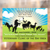 Grote diergeneeskundige bedrijfsuren voor dieren raamsticker (Vel 2)